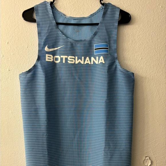 NIKE PRO ELITE TEAM BOTSWANA BLUE RUNNING SINGLET MEN’S SIZE LARGE - Picture 1 of 6